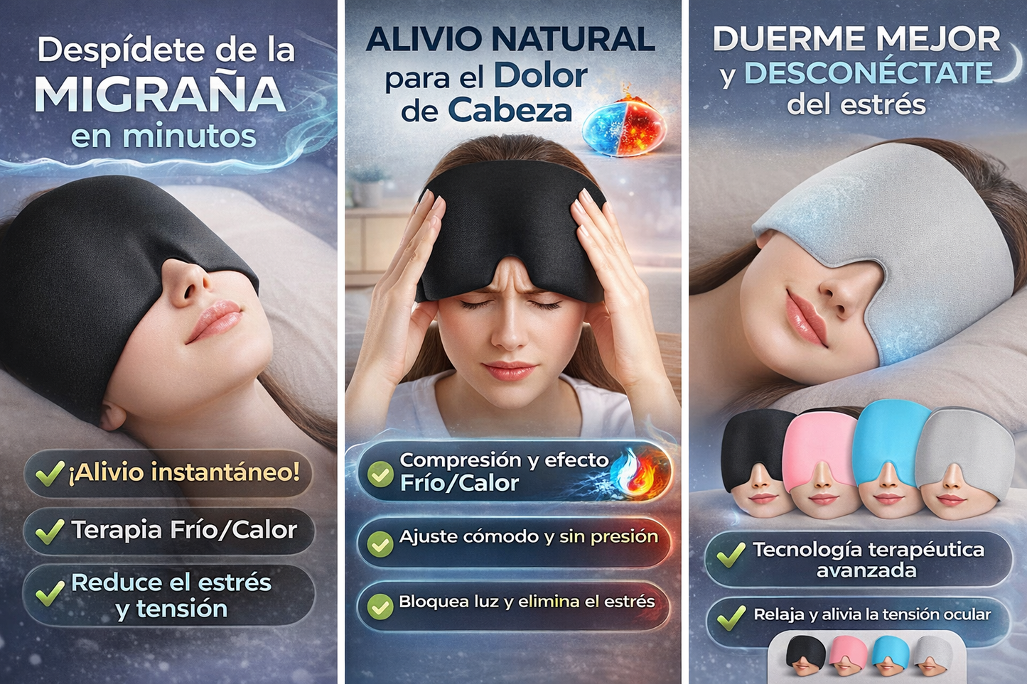 🧠❄️ Gorro Terapéutico Antimigraña – Alivio Instantáneo y Relajación Total