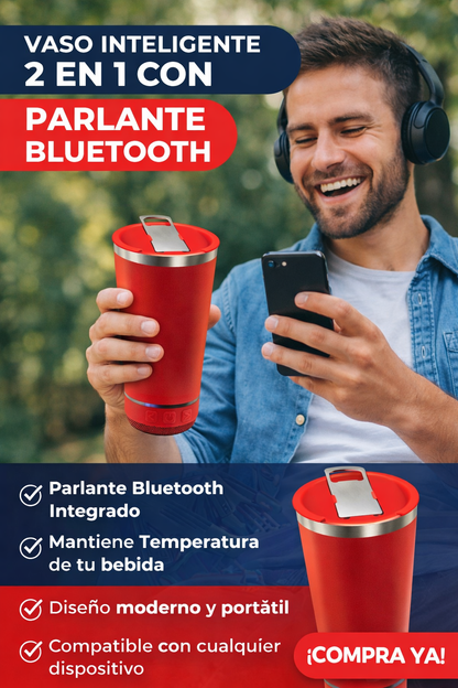 vaso Inteligente 2 en 1 con Parlante Bluetooth – Disfruta Música y Bebidas en Todo Momento
